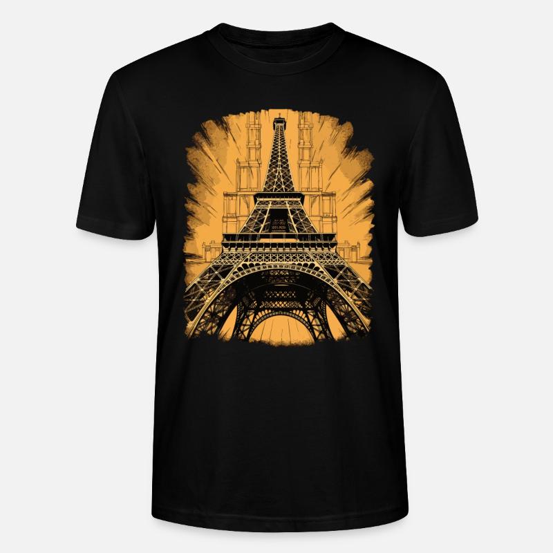 Ikonischer Eiffelturm Pariser Architekturromantik - Stanley/Stella Unisex Bio-T-Shirt CRAFTER - Schwarz