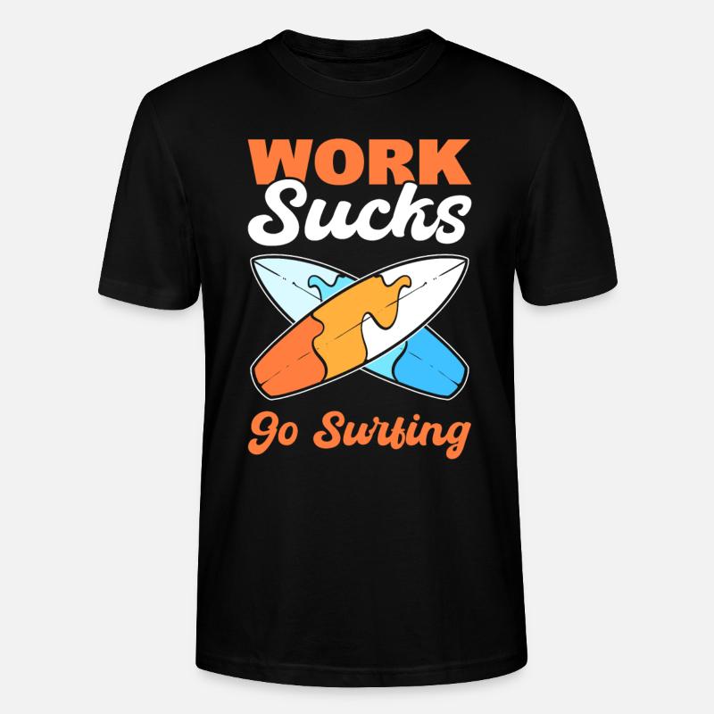 Surfbrett Surflehrer - Stanley/Stella Unisex Bio-T-Shirt CRAFTER - Schwarz