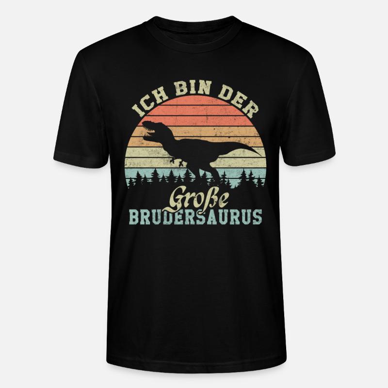 Ich bin der große Brudersaurus - Stanley/Stella Unisex Bio-T-Shirt CRAFTER - Schwarz