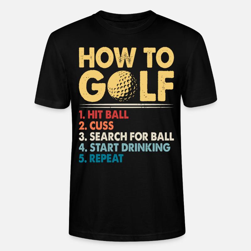 Golf Golfer - Stanley/Stella Unisex Bio-T-Shirt CRAFTER - Schwarz