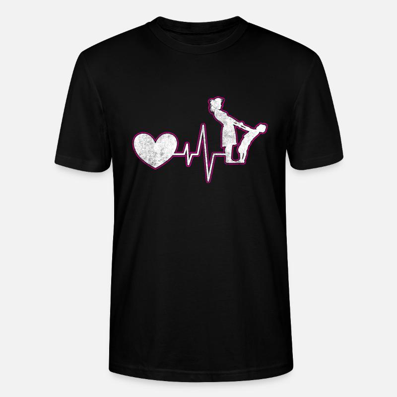 Mutter Kind Herzschlag - Stanley/Stella Unisex Bio-T-Shirt CRAFTER - Schwarz