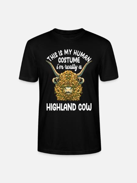 Funny Highland Cow Saying - Stanley/Stella CRAFTER Unisex Organic T-Shirt - black