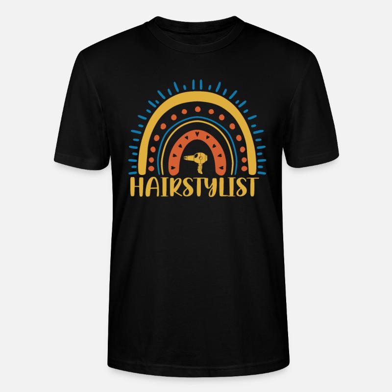 Coiffeur Boho Rainbow Design - T-shirt bio CRAFTER Stanley Stella Unisexe - noir