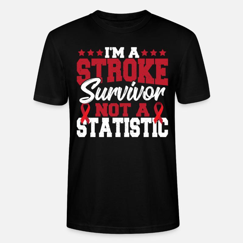 Ich bin ein Schlaganfall-Überlebender, keine - Stanley/Stella Unisex Bio-T-Shirt CRAFTER - Schwarz