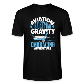Pilot Aviation Airplane Airline Future Pilots - Stanley/Stella CRAFTER Unisex Organic T-Shirt - black - Front - Alina (178cm) & Michal (187cm)