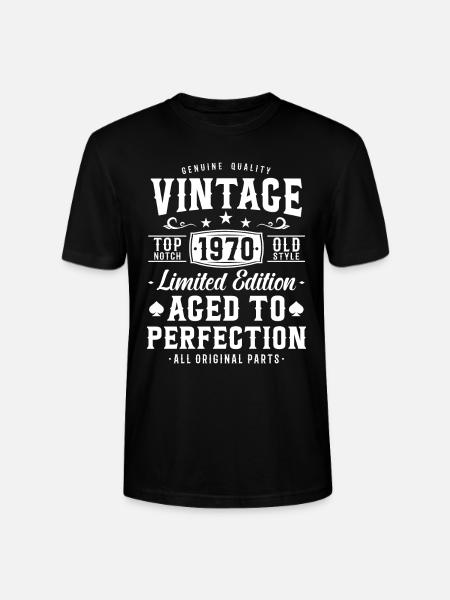 Retro 1970s Birthday Gift - Stanley/Stella CRAFTER Unisex Organic T-Shirt - black