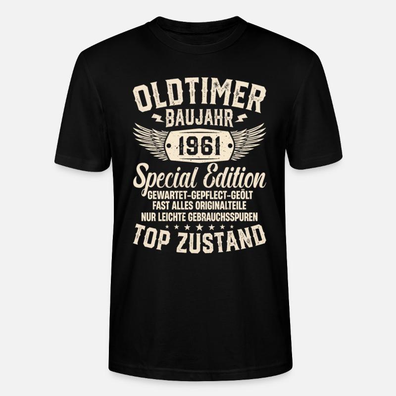 Nostalgisches Geschenk '61er Oldtimer - Stanley/Stella Unisex Bio-T-Shirt CRAFTER - Schwarz