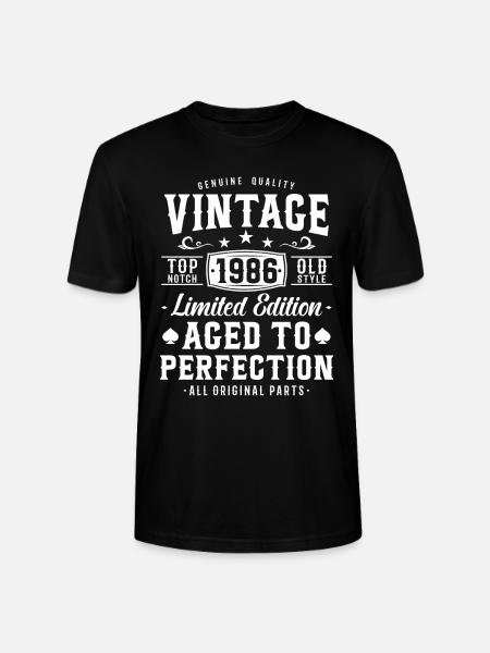 Retro Gift 1986 - Stanley/Stella CRAFTER Unisex Organic T-Shirt - black