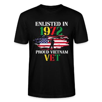 Us Army Vietnam Veteran - Stanley/Stella Unisex Bio-T-Shirt CRAFTER - Schwarz - Vorne - Alina (178cm) & Michal (187cm)
