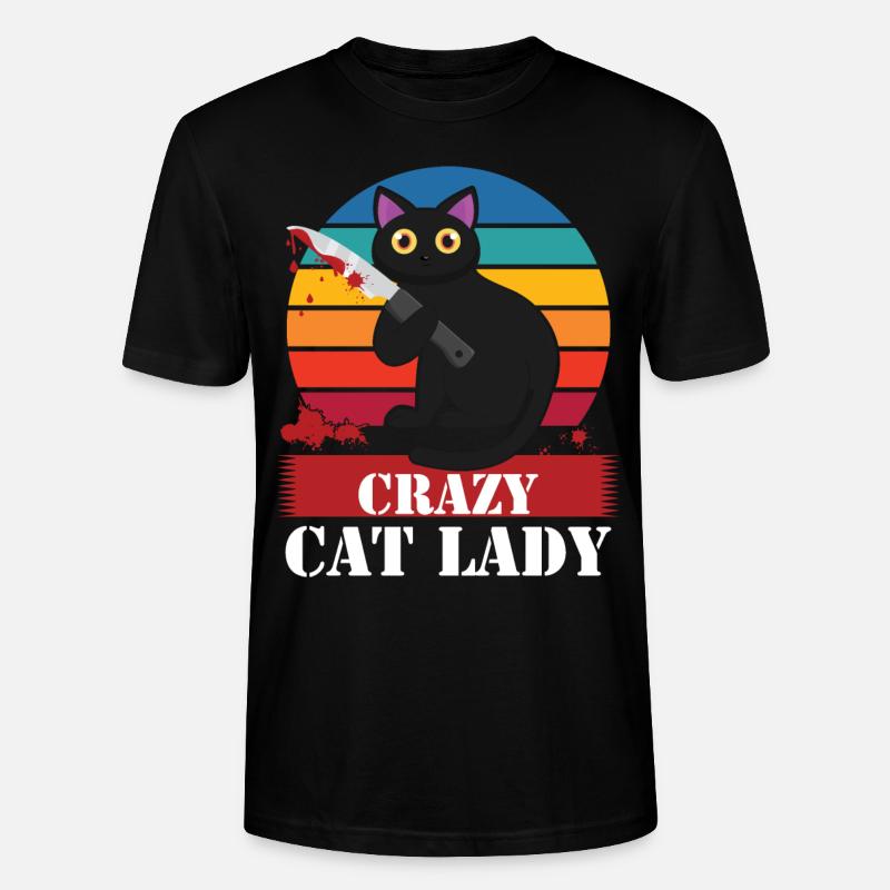 Crazy Cat Lady - Stanley/Stella Unisex Bio-T-Shirt CRAFTER - Schwarz
