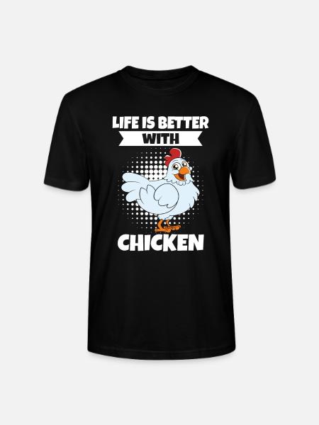 Lustiger Hühner Spruch Huhn - Stanley/Stella Unisex Bio-T-Shirt CRAFTER - Schwarz