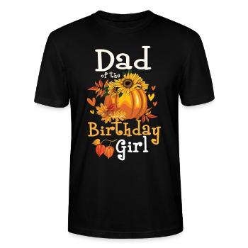 Papa de la fille d’anniversaire - T-shirt bio CRAFTER Stanley Stella Unisexe - noir - Devant - Alina (178cm) & Michal (187cm)