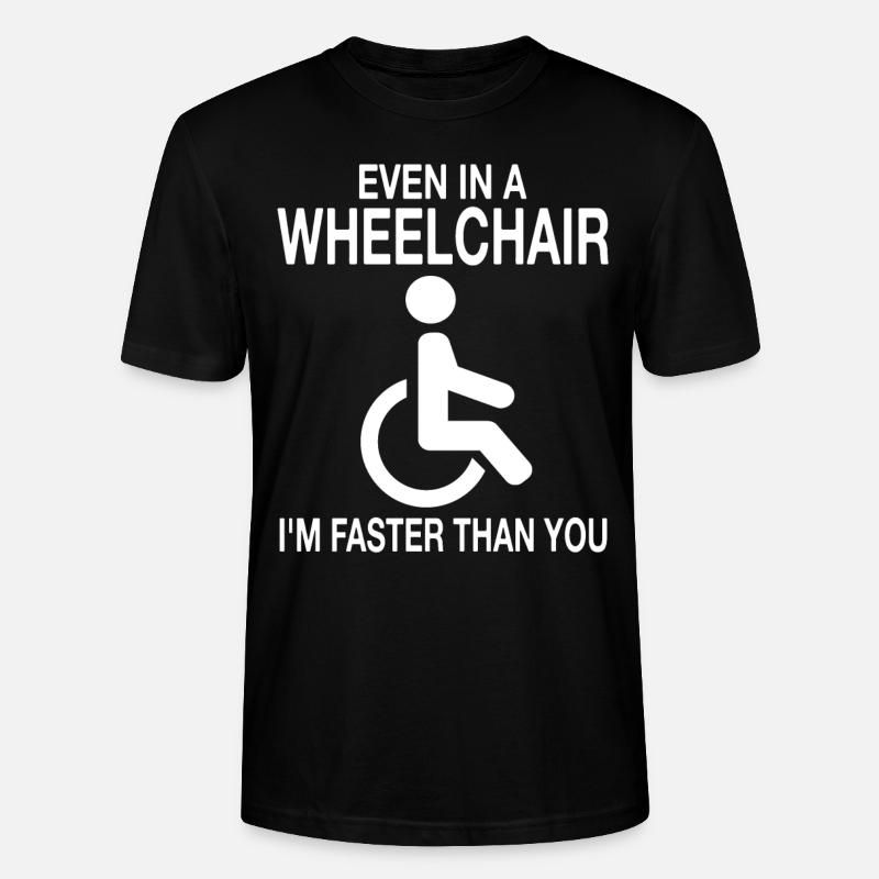 Rollstuhl Rollstuhlfahrer Behinderung Humor - Stanley/Stella Unisex Bio-T-Shirt CRAFTER - Schwarz