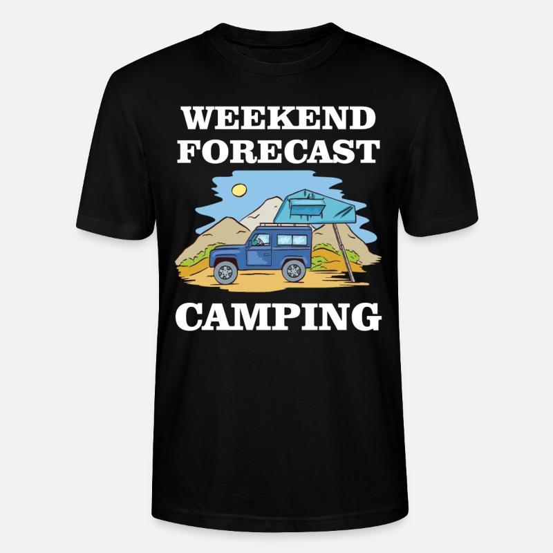 Weekend Forecast - Camping - Stanley/Stella CRAFTER Unisex Organic T-Shirt - black