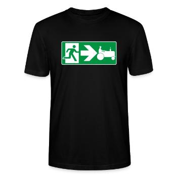 Notausgang Traktor Traktorfahrer - Stanley/Stella Unisex Bio-T-Shirt CRAFTER - Schwarz - Vorne - Alina (178cm) & Michal (187cm)