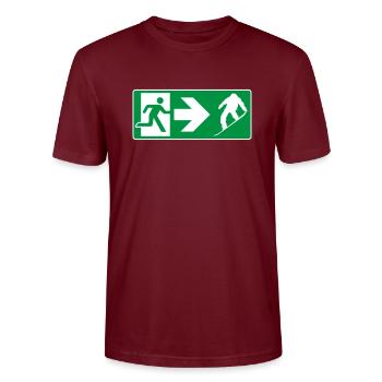 Nooduitgang Snowboard Snowboarder - Stanley/Stella Uniseks bio-T-shirt CRAFTER - bourgognerood - Voor - Alina (178cm) & Michal (187cm)