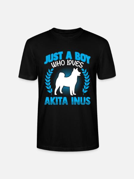 Boy who loves Akita Inu Shiba Inu - Stanley/Stella CRAFTER Unisex Organic T-Shirt - black
