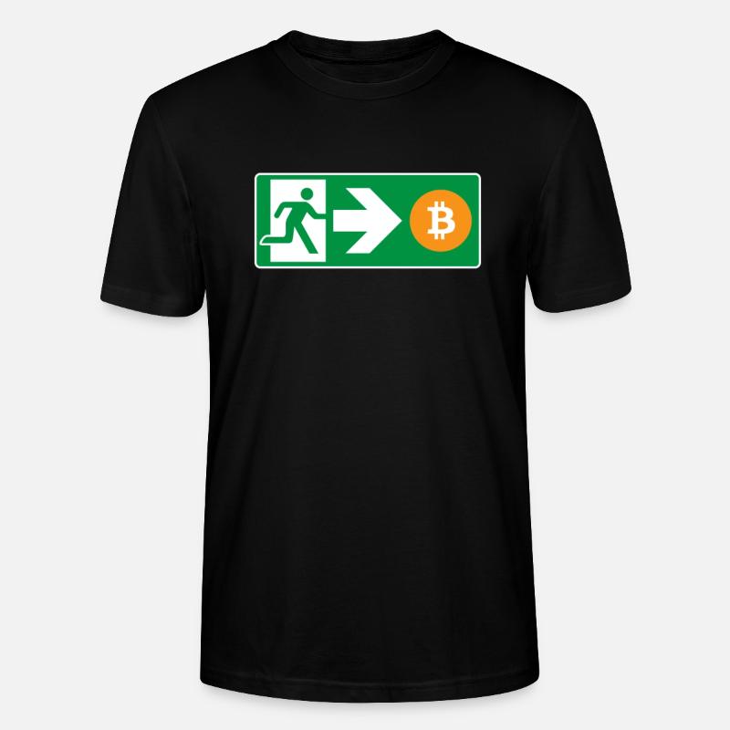 Emergency Exit Bitcoin Bitcoiner - Stanley/Stella CRAFTER Unisex Organic T-Shirt - black