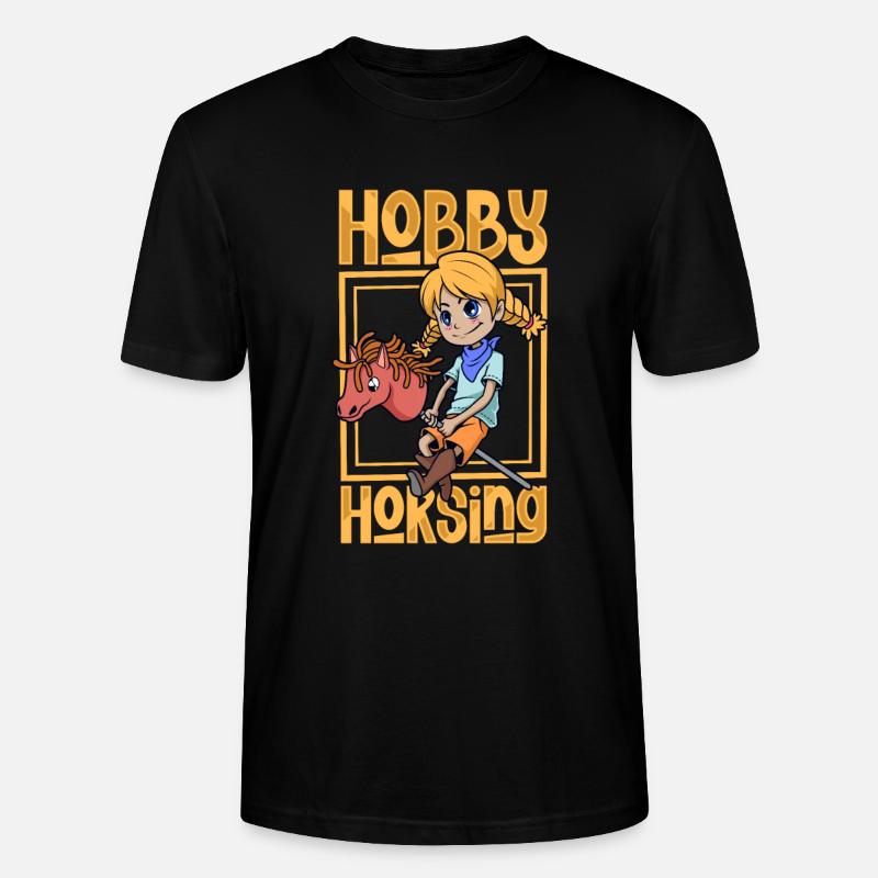 Mädchen beim Hobby Horsing - Stanley/Stella Unisex Bio-T-Shirt CRAFTER - Schwarz