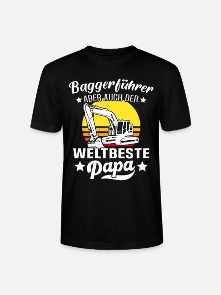 Baggerfahrer Papa Baggerführer - Stanley/Stella Unisex Bio-T-Shirt CRAFTER - Schwarz