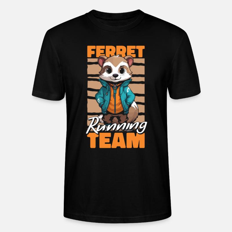 Frettchen Iltis Läuft - Stanley/Stella Unisex Bio-T-Shirt CRAFTER - Schwarz