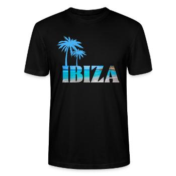 Ibiza Beach - Stanley/Stella CRAFTER Unisex Organic T-Shirt - black - Front - Alina (178cm) & Michal (187cm)