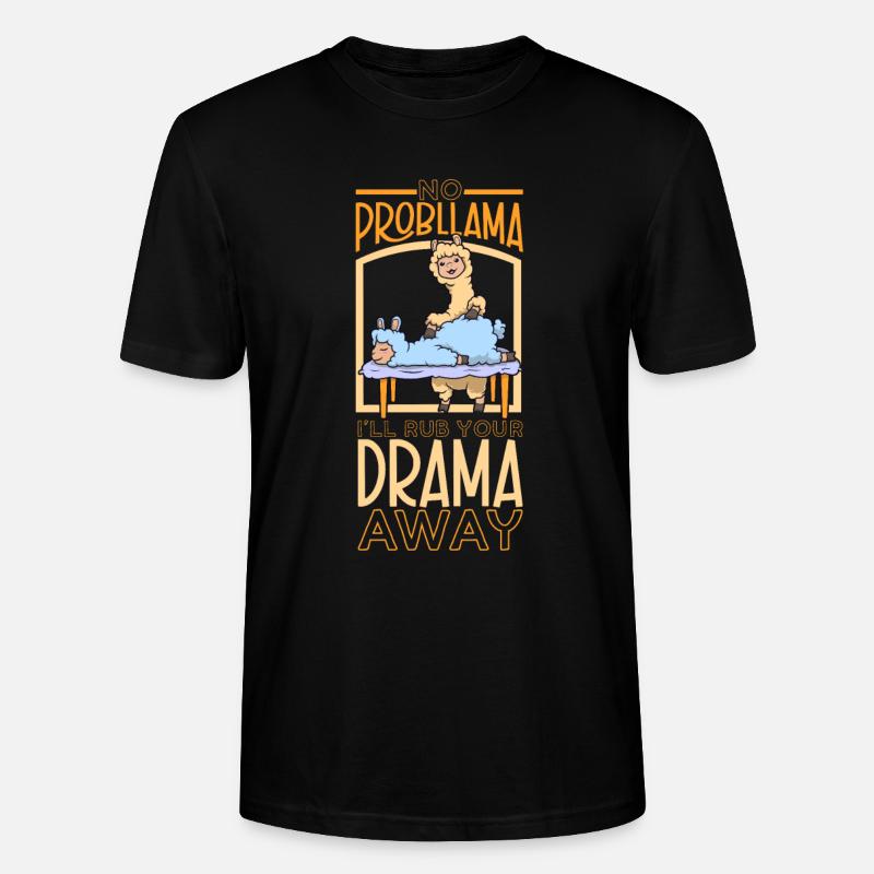 No Probllama - Massage - Stanley/Stella Unisex Bio-T-Shirt CRAFTER - Schwarz