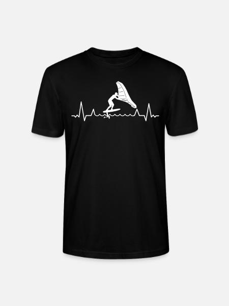 Wingfoil-Surfer Wingfoiling-Board Herzschlag - Stanley/Stella Unisex Bio-T-Shirt CRAFTER - Schwarz