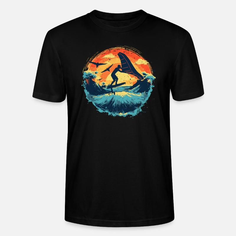 Wingfoil-Surfer Wingfoiling-Board Hydrofoil - Stanley/Stella Unisex Bio-T-Shirt CRAFTER - Schwarz