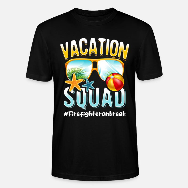 Firefighter Vacation Squad #Firefighteronbreak - Stanley/Stella CRAFTER Unisex Organic T-Shirt - black