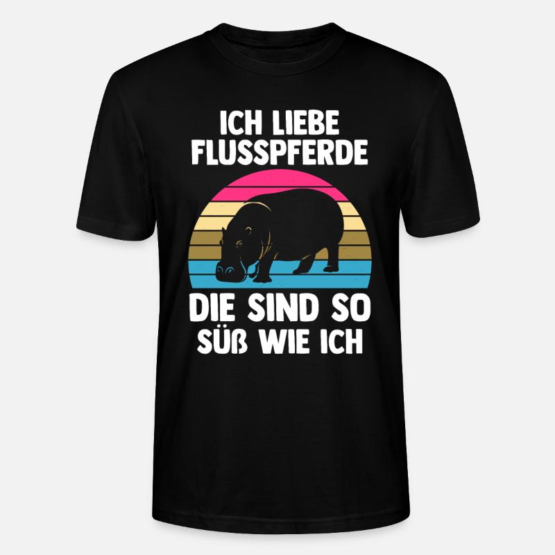 Nilpferd Flusspferd - Stanley/Stella Unisex Bio-T-Shirt CRAFTER - Schwarz