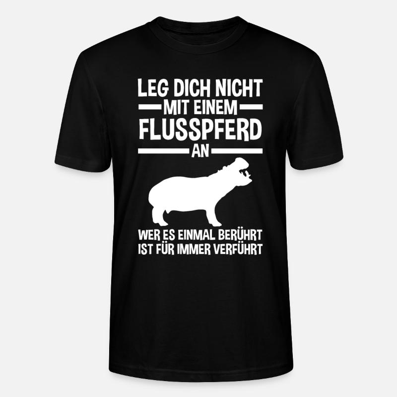 Nilpferd Flusspferd - Stanley/Stella Unisex Bio-T-Shirt CRAFTER - Schwarz