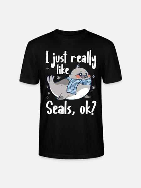 Robbe Robben Tier Seelöwe - Stanley/Stella Unisex Bio-T-Shirt CRAFTER - Schwarz
