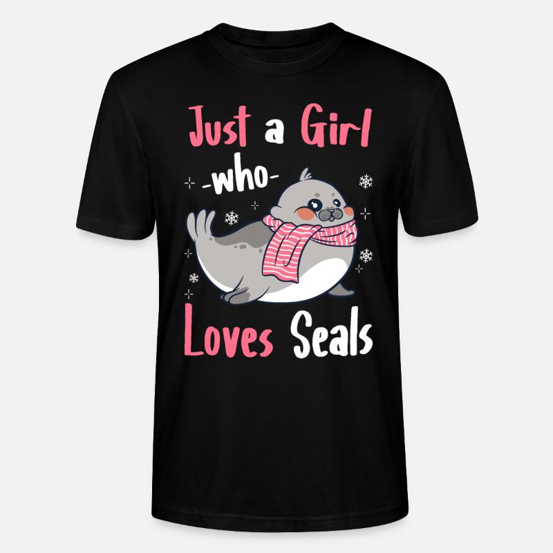 Robbe Robben Tier Seelöwe - Stanley/Stella Unisex Bio-T-Shirt CRAFTER - Schwarz