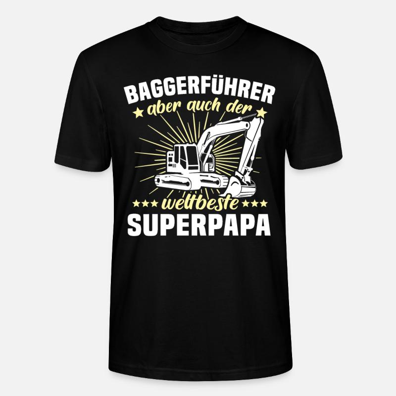Baggerfahrer Papa - Stanley/Stella Unisex Bio-T-Shirt CRAFTER - Schwarz