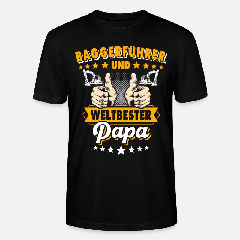 Baggerfahrer Papa - Stanley/Stella Unisex Bio-T-Shirt CRAFTER - Schwarz