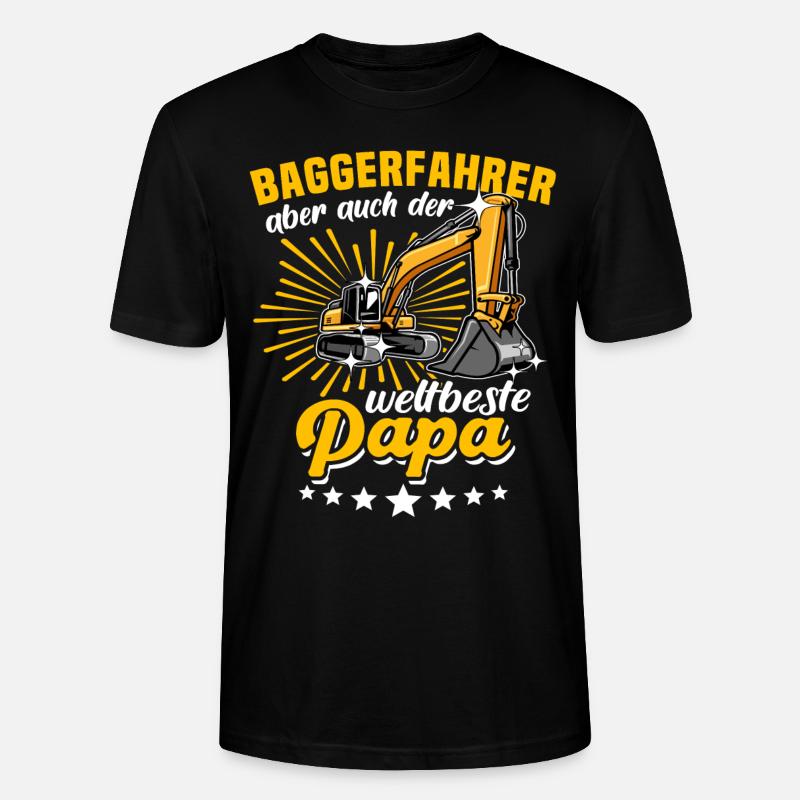 Baggerfahrer Papa - Stanley/Stella Unisex Bio-T-Shirt CRAFTER - Schwarz