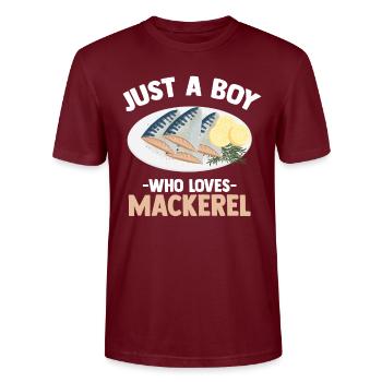 Mackrel Mackrel Saltwater Fish Fishing - Stanley/Stella CRAFTER Unisex Organic T-Shirt - burgundy - Front - Alina (178cm) & Michal (187cm)