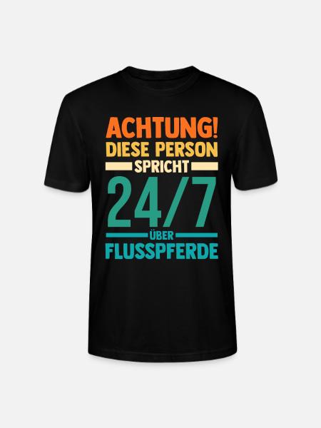 Nilpferd Flusspferd - Stanley/Stella Unisex Bio-T-Shirt CRAFTER - Schwarz