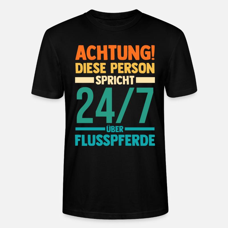 Nilpferd Flusspferd - Stanley/Stella Unisex Bio-T-Shirt CRAFTER - Schwarz