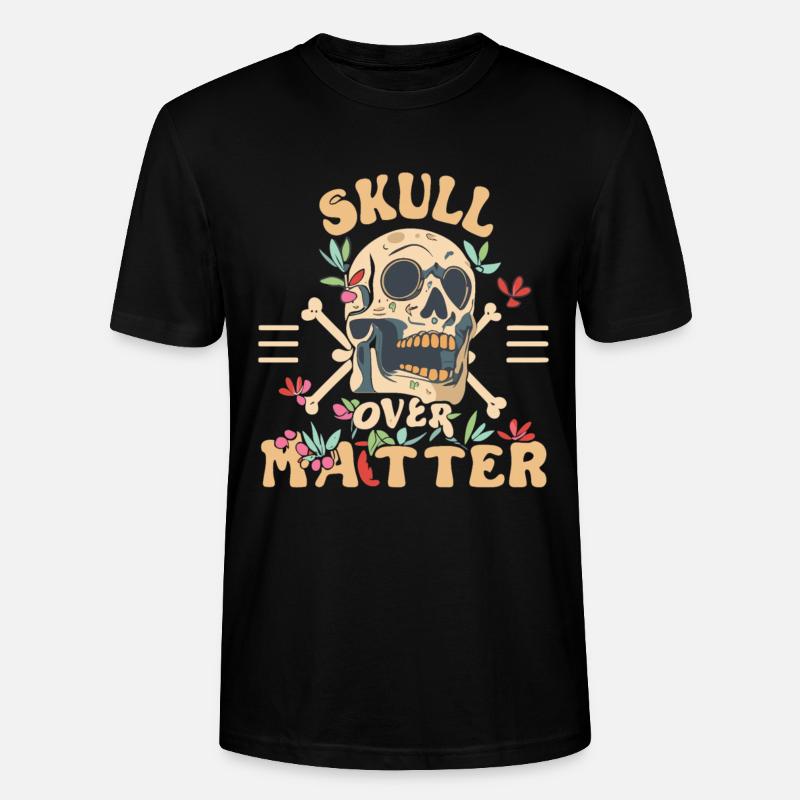 Crâne Crâne Crâne Crâne Dire - T-shirt bio CRAFTER Stanley Stella Unisexe - noir