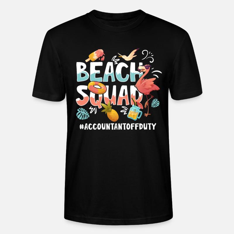 Comptable Vacances Beach Group - T-shirt bio CRAFTER Stanley Stella Unisexe - noir