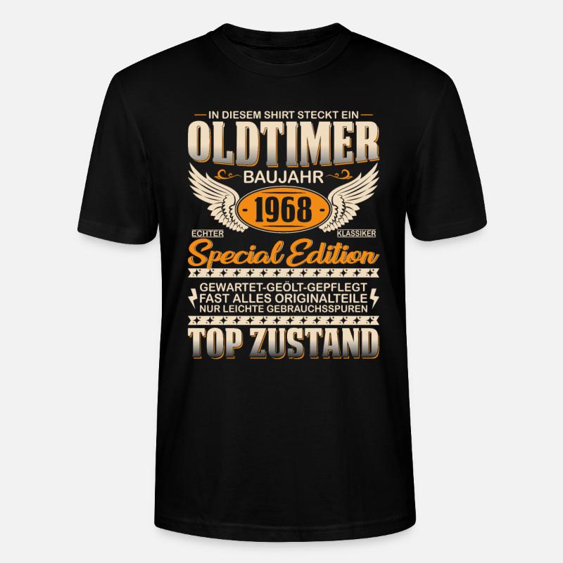 1968er Oldtimer-Geschenke - Stanley/Stella Unisex Bio-T-Shirt CRAFTER - Schwarz