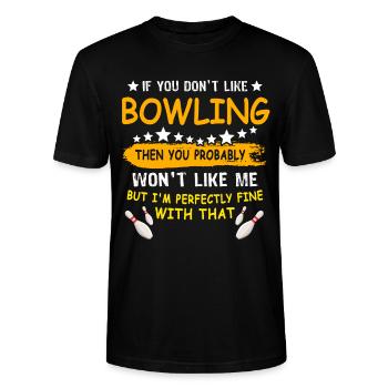 Bowling Bowler - Stanley/Stella CRAFTER Unisex Organic T-Shirt - black - Front - Alina (178cm) & Michal (187cm)