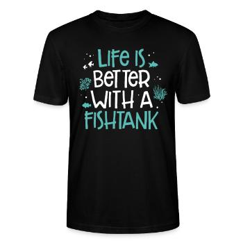 Aquarium - T-shirt bio CRAFTER Stanley Stella Unisexe - noir - Devant - Alina (178cm) & Michal (187cm)