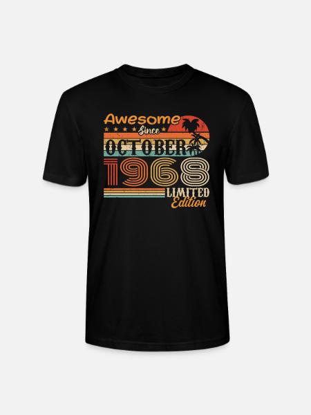 Millésime d’octobre 1968 - Octobre 1968 - T-shirt bio CRAFTER Stanley Stella Unisexe - noir