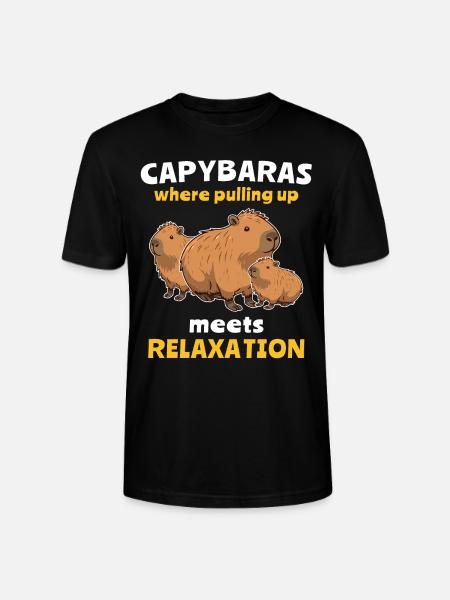 Funny Capybara Sayings - Stanley/Stella CRAFTER Unisex Organic T-Shirt - black