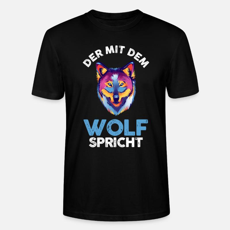 Tier Waldtier Wolf - Stanley/Stella Unisex Bio-T-Shirt CRAFTER - Schwarz