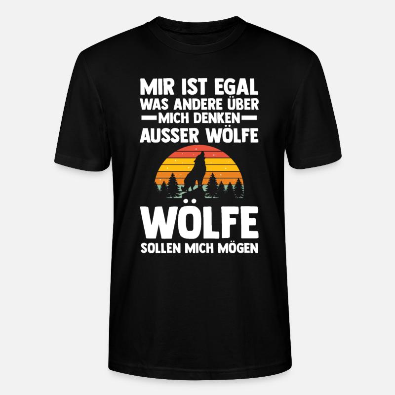 Tier Waldtier Wolf - Stanley/Stella Unisex Bio-T-Shirt CRAFTER - Schwarz