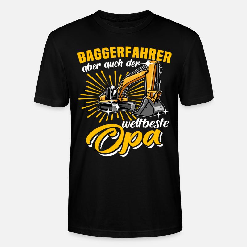 Opa Baggerfahrer - Stanley/Stella Unisex Bio-T-Shirt CRAFTER - Schwarz